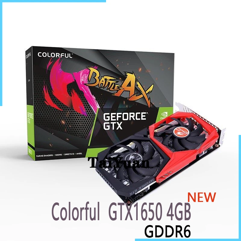gpu pc Colorful GeForce BATTLE AX GTX 1650 4GDDR6 GTX 1650 12nm 4G GDDR6 128bit  Support AMD Intel Desktop CPU MotherboardNEW gpu computer