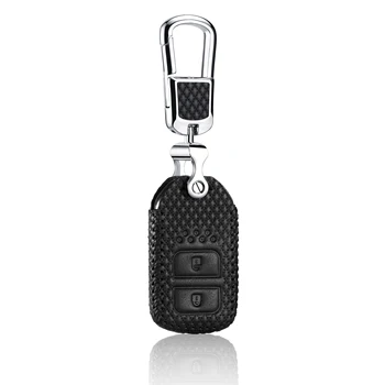 

luckeasy Leather Key Cover for honda jade 2013 1.8L GIENIA 2017 1.5 cvt crosstour 2014 fit 2018 1.5L xr-v holder case key3
