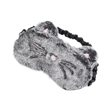 

Plush Cute Grey Cat Long Ear Rabbit Eye Mask Sleeping Mask Eye Shade Cover Blindfold Goggles Eyeshade Eyepatch Travel Home Gift