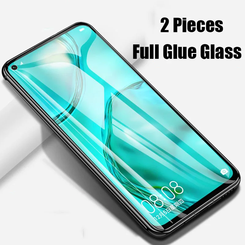 Для Huawei P40 Lite закаленное стекло с полным клеем 9H ударопрочная Защита экрана для E