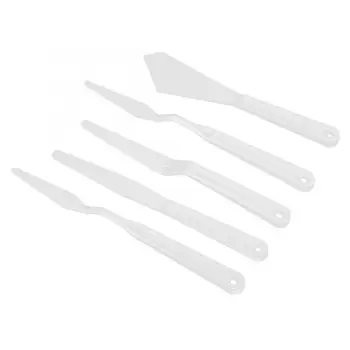 

5pcs White Plastic Painting Palette Knives Paint Art Pigment Spatulas Palette Knife