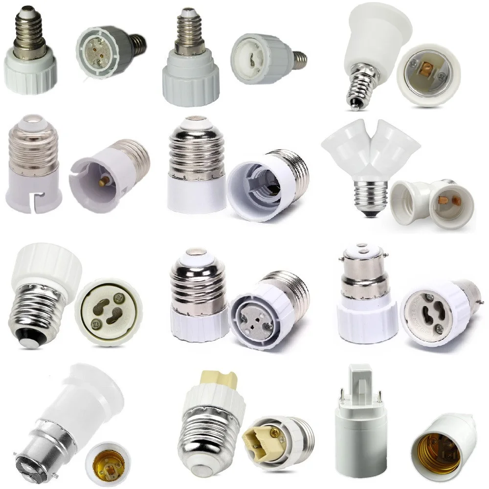 Small Edison Screw E14 To E27/MR16/GU10/B22/G9 LED/CFL Adaptor Convertor Holder 