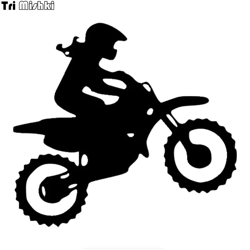Tri Mishki Hzx822 # Dirt Bike Motocross Girl Femminile Rider Bike Car Sticker Funny Vinyl Decalcomanie Accessori Moto Adesivi