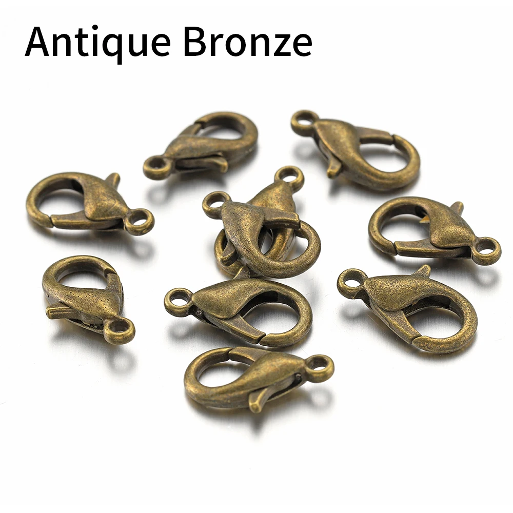 100pcs Lobster Clasps for Bracelets Necklaces DIY Hooks Chain Closure Accessories for Jewelry Making Findings Wholesale