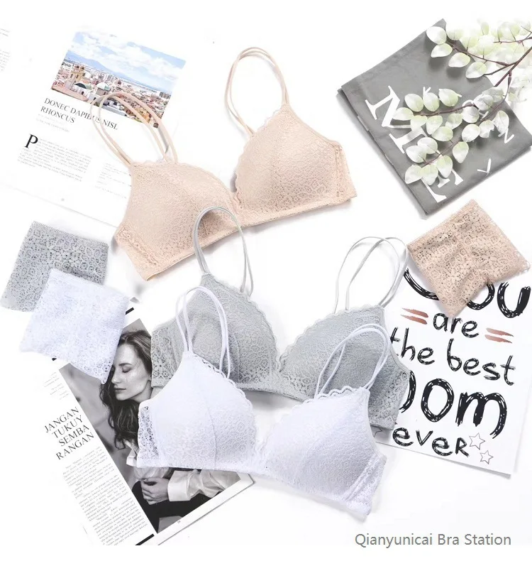 Sexy Spitze BH Frauen Unterwäsche ultra dünn ohne Stahlring sammeln Bra lette nicht abnehmbare Schulter gurt Rücken verschluss Büstenhalter – Detail 6