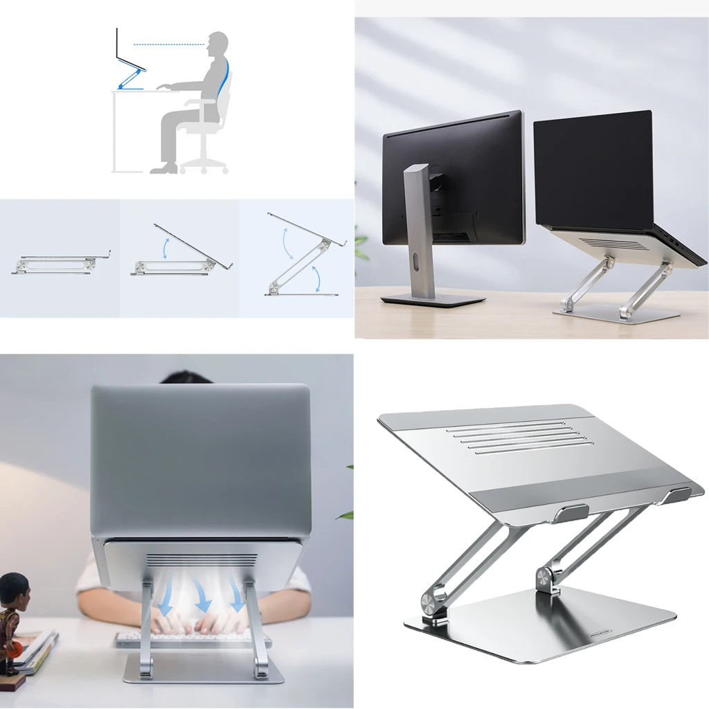 Portable Adjustable Folding Laptop Desk Table Stand Holder Tray For