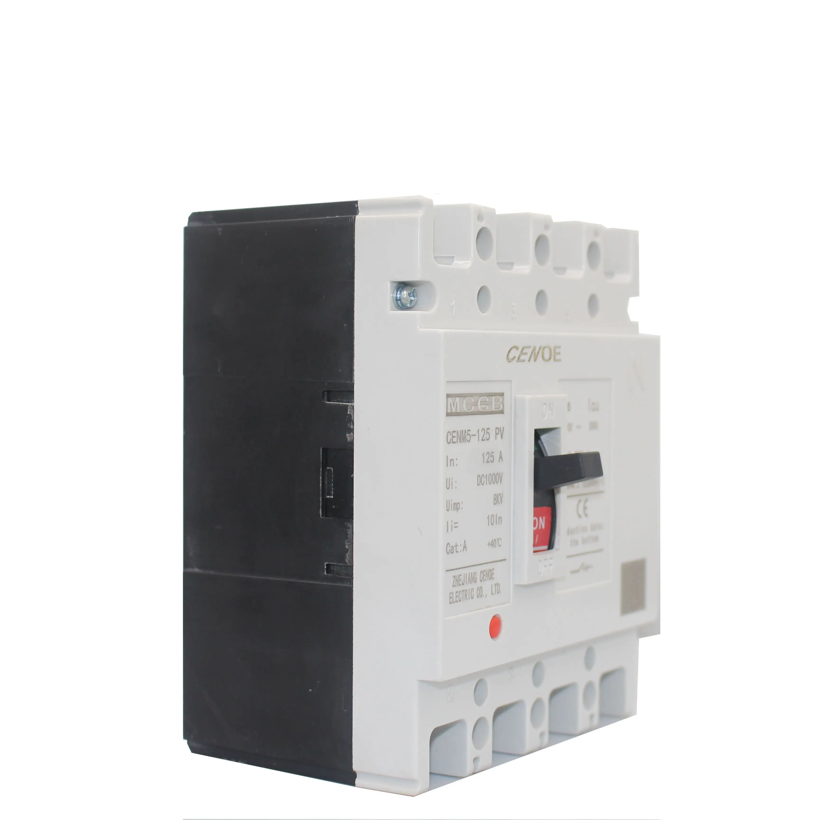 

2021 4P electric circuit breakers din rail DC 1000V solar molded case circuit breaker CENM5-125 125A for Solar power generation