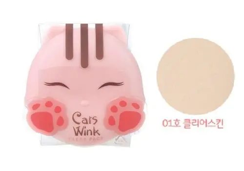 Оригинальная корейская косметика для кошек, подмигивания, прозрачный Пакт, 2 цвета, для макияжа лица, консилер для лица, кисть для пудры, основа для макияжа, свободная минеральная 1 шт