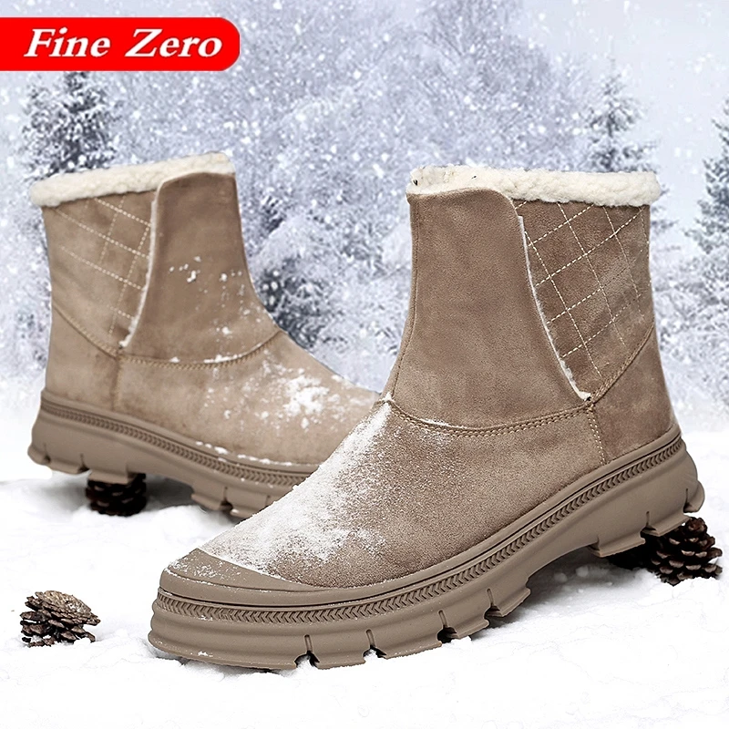 Brand Men Winter Snow Boots Warm Men's Boots High Quality Sneakers Male Hiking Boots Work Boots-30 Degree Celsius Warm Boots
