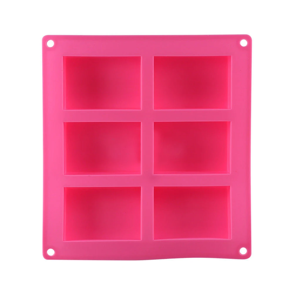 6 Cavity Plain Basic Rectangle Silicone Soap Mould Bake Mold Tray For Homemade DIY Craft Soap Mold Decor Tools Moule Savon