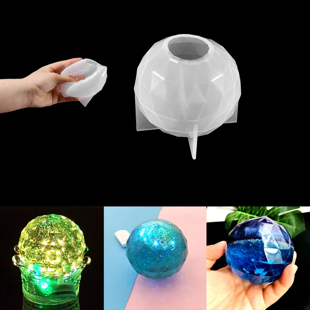 1 pz stampo per ciondolo in resina a sfera di fronte stampi in resina  epossidica in Silicone piccola lampada da notte stampo Roud specchio stampo  in Silicone per resina - AliExpress