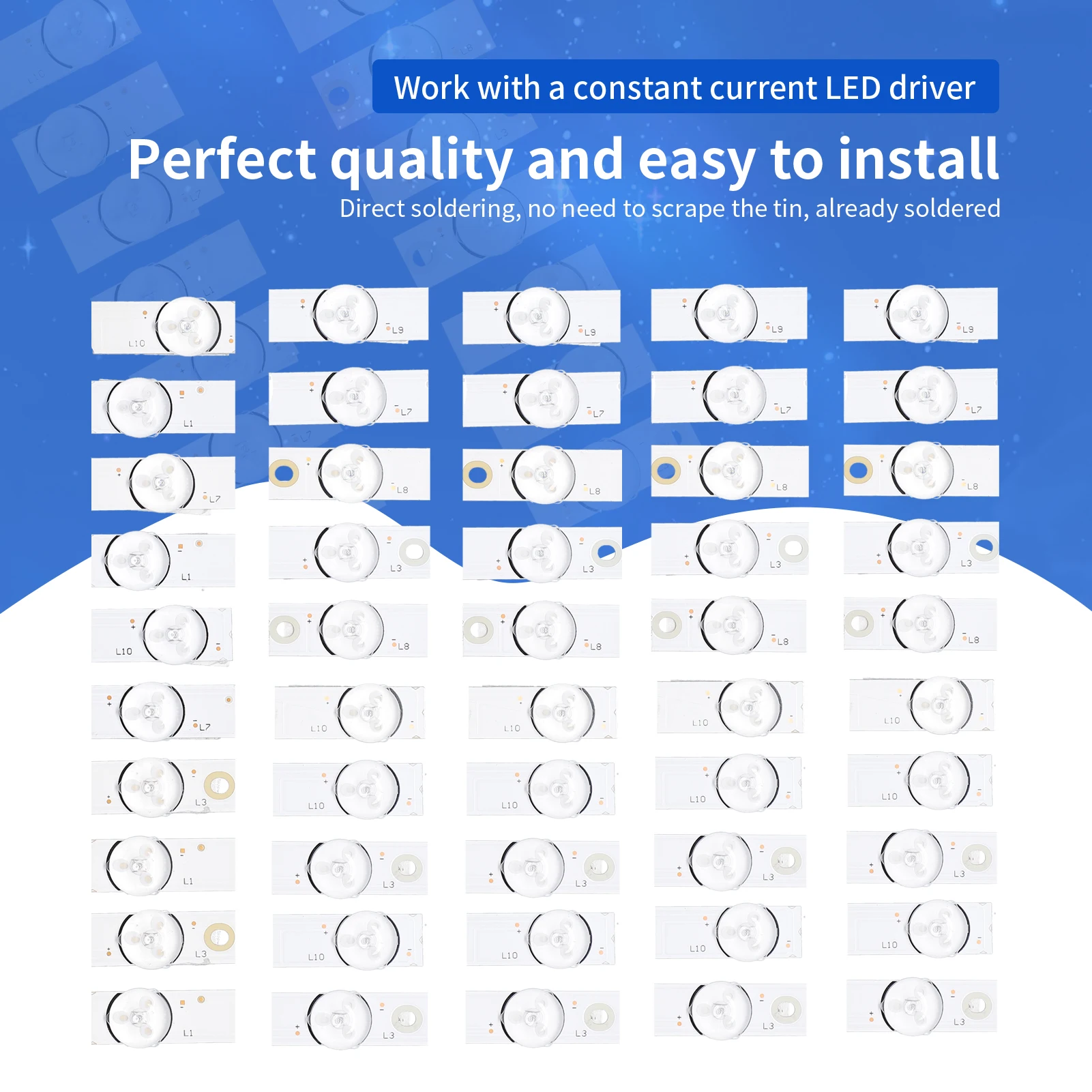 3V 2W Easy Install Tin Plating Lamp Beads Set TV LED Light Strips Repairing Tool Kit Universal with Back Glue | Лампы и освещение