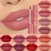 Liquid Lipstick Matte Strawberry Lip Gloss Cosmetic Waterproof Lip Glaze Non stick Cup Long Lasting
