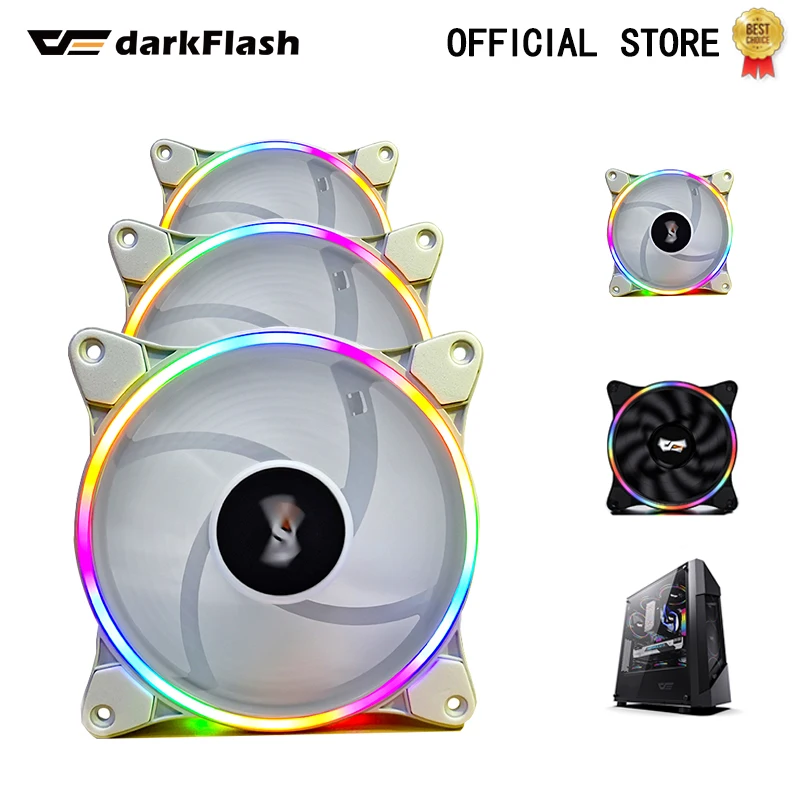 Чехол-кулер DarkFlash D1 для ПК Радужный светодиодный чехол компьютера 12 В кулер с