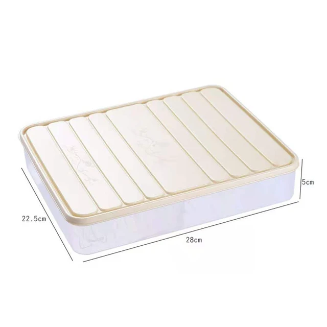 Food Storage Containers Freezer Container Plastic Food Storage Flour Freezing Box Leavening Pizza Cereals Box Food Storage Boats Apricot 28x22.5x5cm
