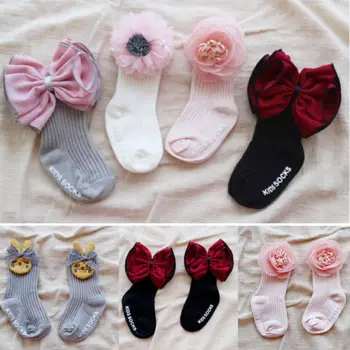 

Toddler Kids Baby Girl Boy Flower Socks Big Bow Cute Princess Ballet Kids Cartoon Socks 0-4Y Bunny Rabbit Flower Socks
