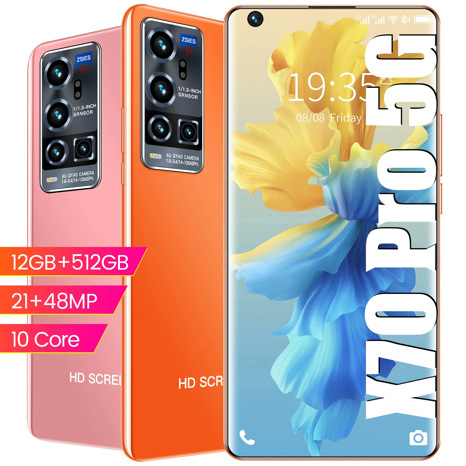 RUGUM X70 Pro 12 Гб оперативной памяти 512 ГБ Rom 5G Dual SIM разблокировать смартфон Android 10 0 MTK