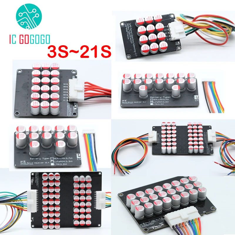 1A 3A 5A 6A equilibrio Li-Ion Lifepo4 LTO de la batería de litio activo ecualizador equilibrador Junta condensador BMS 3S 4S 5S S 7S 8S 8S 10S 16S 20S