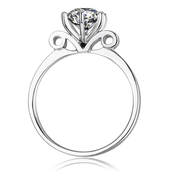 

0.6Ct 5.5MM Round Cut D-E Moissanite Diamond Ring Test Positive as Real Diamond 925 Sterling Silver Rings Best Gift