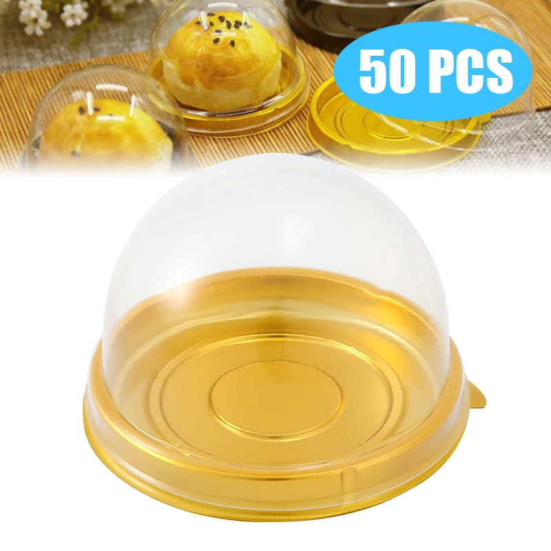 50pcs Cupcake Box Clear Plastic Cake Packing Boxes Mini Cases Muffin Pod Dome Cup Case Party Mold Deco Tools | Дом и сад