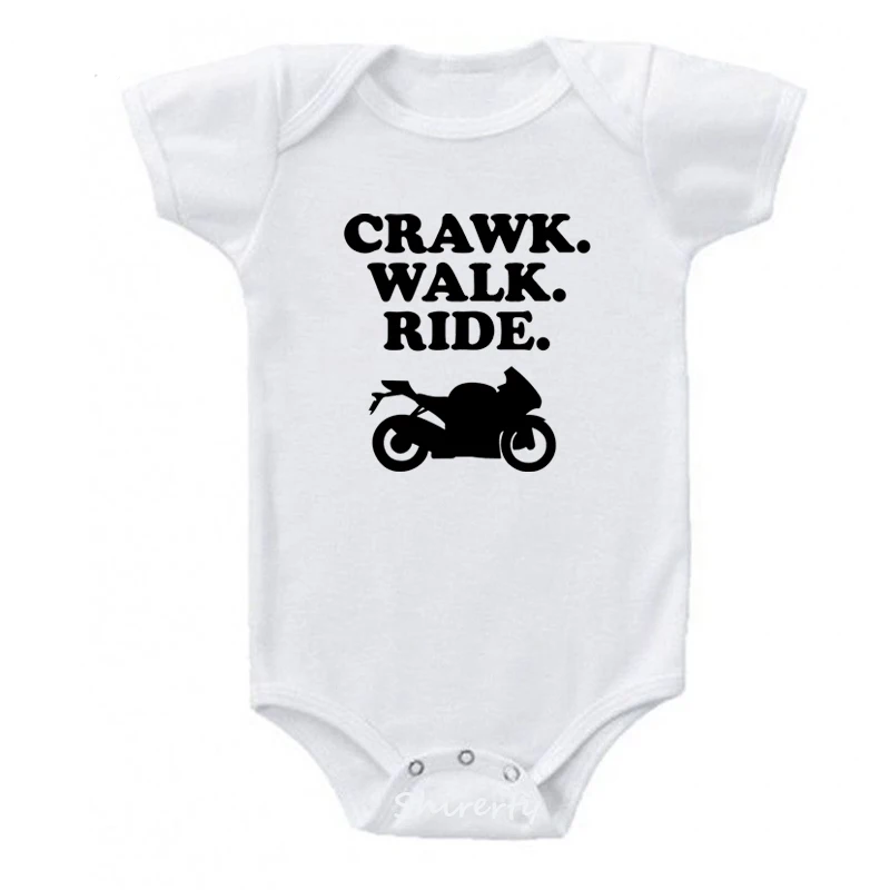 Crawk Walk Ride детское хлопковое трико для новорожденных с коротким рукавом для младенцев комбинезоны спецодежда хлопковые комбинезоны одежда для мальчиков и девочек