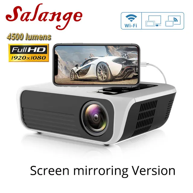 Sync Screen Version Salange T8 светодиодный проектор Full HD 1080P проектор 5000 люмен домашний кинотеатр проектор видео проектор с HDMI USB VGA кинотеатр медиа - Цвет: Sync Screen Version