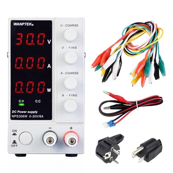 

NPS306W/605W/3010W/1203W Mini Switching Regulated Adjustable DC Power Supply with power display 30V/6A/60V/10A 0.1V/0.01A/0.01W