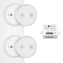무선 조명 스위치 2 원격 제어 1 릴레이 수신기 벽에 장착 또는 휴대용, 최대 30m 범위, 설치가 용이함(China)