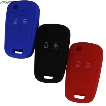 

jingyuqin 10pcs 2 Button Silicone Car Remote Key Cover Case For Opel Astra Corsa Zafira Mokka Insignia Cascada Karl Adam Meriva