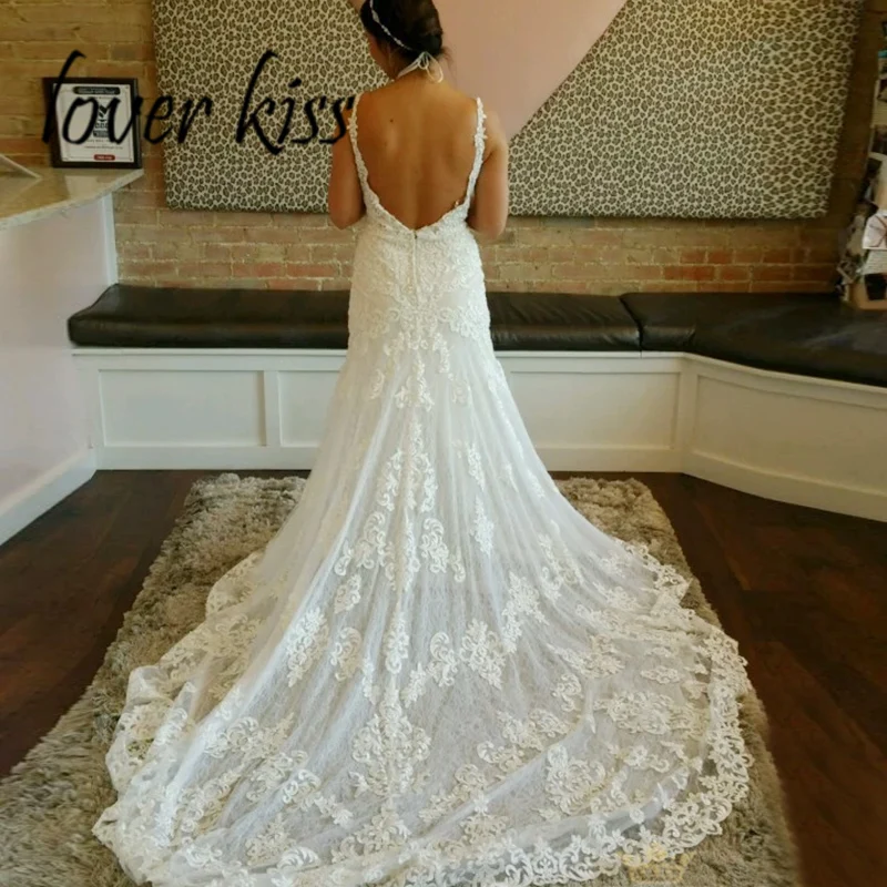 Lover Kiss Vestido De Noiva Romantic Beaded Mermaid Wedding Dress Backless Bridal Gown mariage Sexy robe de mariee sirene