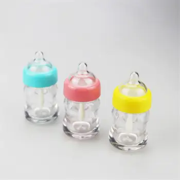 

5 Pcs 7ML Novelty Milk Bottle Lip Gloss Tube Bottle Empty Plastic Transparent Lip Gloss Cosmetic Refillable Packaging Container