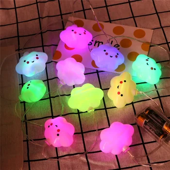 

Creative LED Cloud Smile Face String Lights Night Lights 10 LED For Xmas Party Indoor Decoration Night Lamp Battery Powered