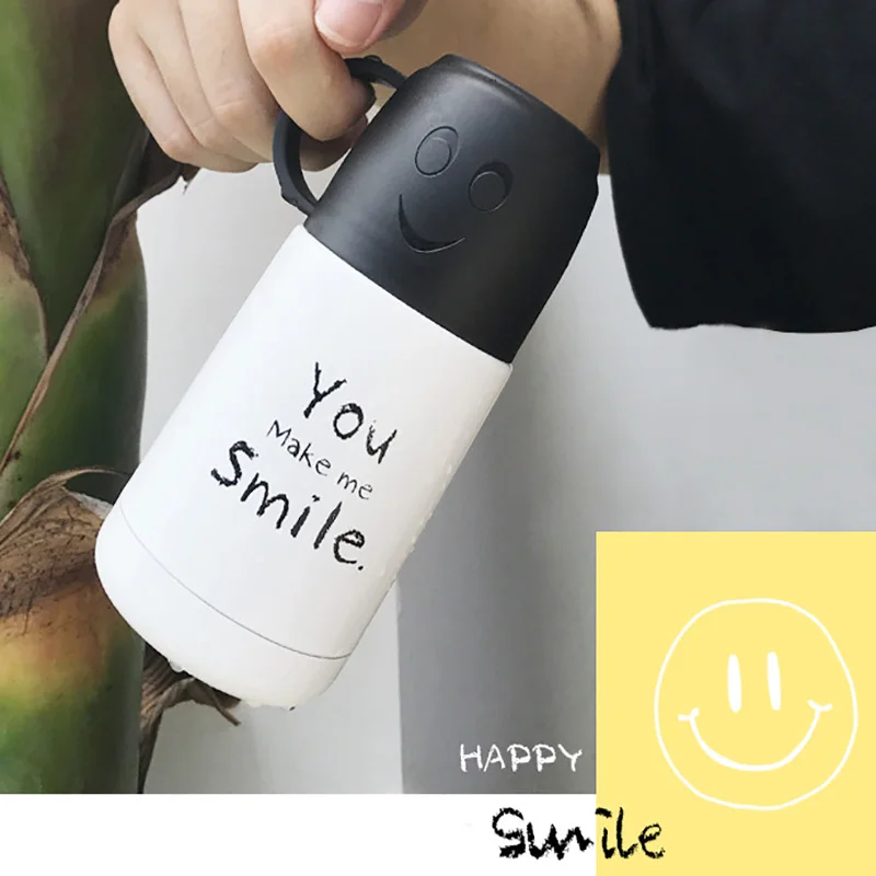 Smile Face термос чашки портативная бутылка для воды для взрослых дорожные бутылки вакуумная колба