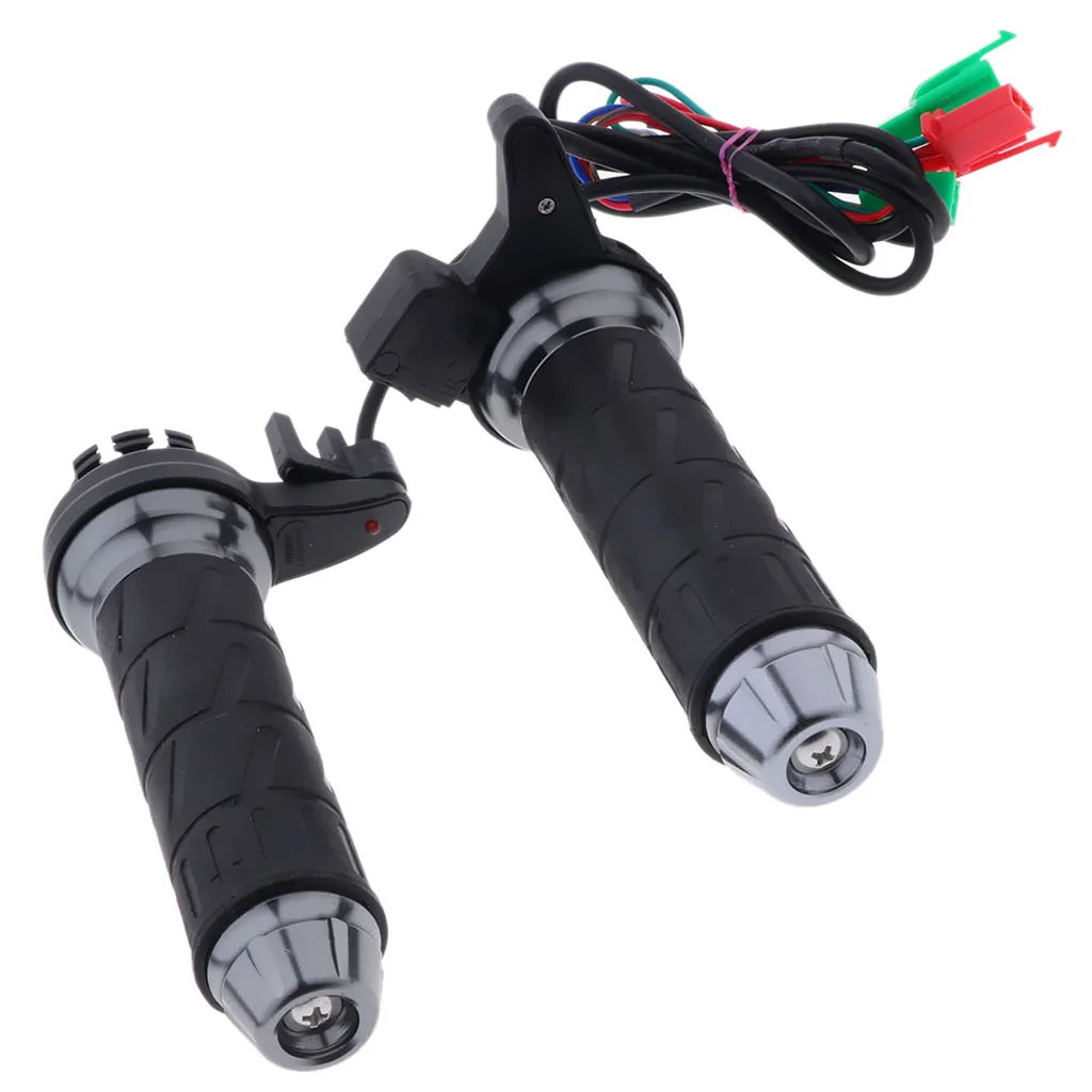 2x 12V Motorcycle Heated Grips, Universal 7/8 inch Motorcycle ATV 22mm Handlebar Grips Hand Warmers Black