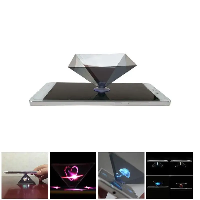 3d Hologram Pyramid Display Projector Video Stand Universal For Smart Mobile Phone Projector Mobile Phone Accessories Universal