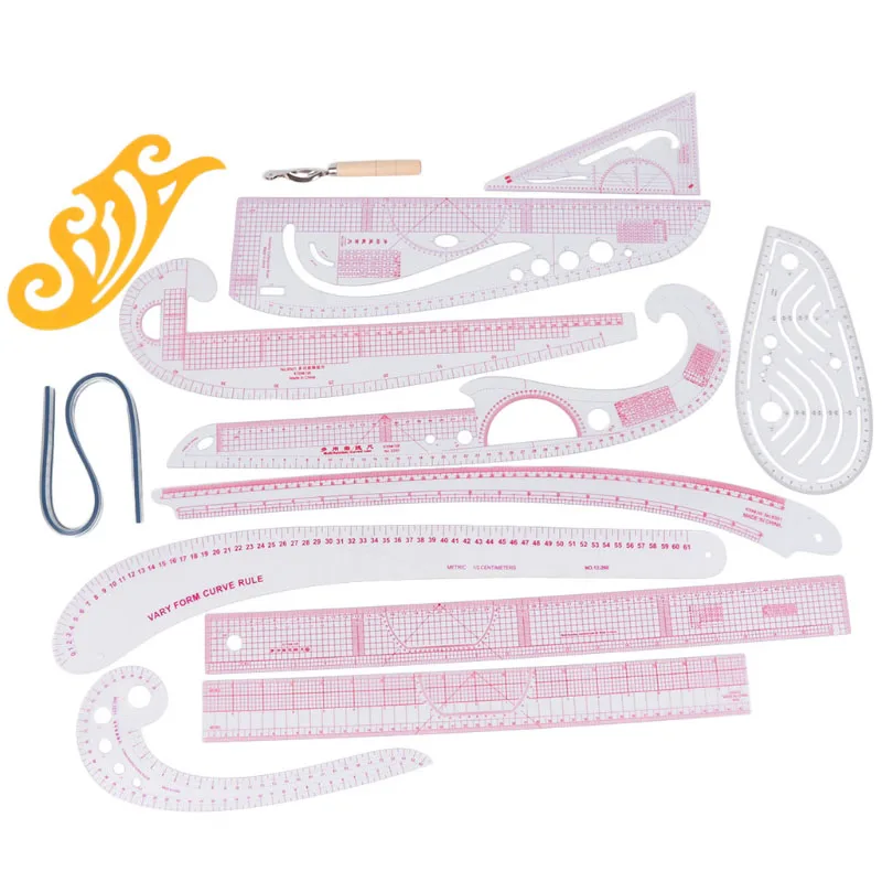 

13pcs/Set Sewing French Curve Measure Ruler For Sewing Dressmaking Tailor Rulers