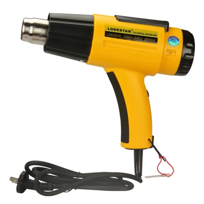 

Heat Gun 220V 2000W 2 Modes LCD Display US/EU/CHN Plug with Nozzle Power Tool X3UC