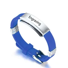 Персонализировать детей ребенка ID браслеты мягкий силиконовый руль из нержавеющей стали детей девочек мальчиков на заказ аварийное имя телефона