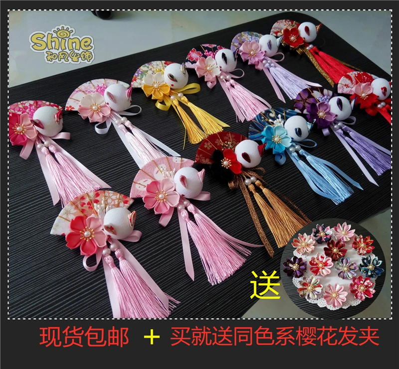 Аксессуары для волос ручной работы в японском стиле ретро кимоно с кисточками и