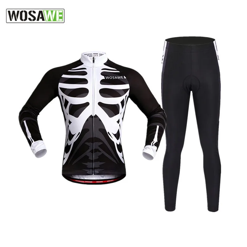 WOSAWE Maillot Ciclismo Roupa de Esqueleto мужские велосипедные костюмы с силиконовым гелем