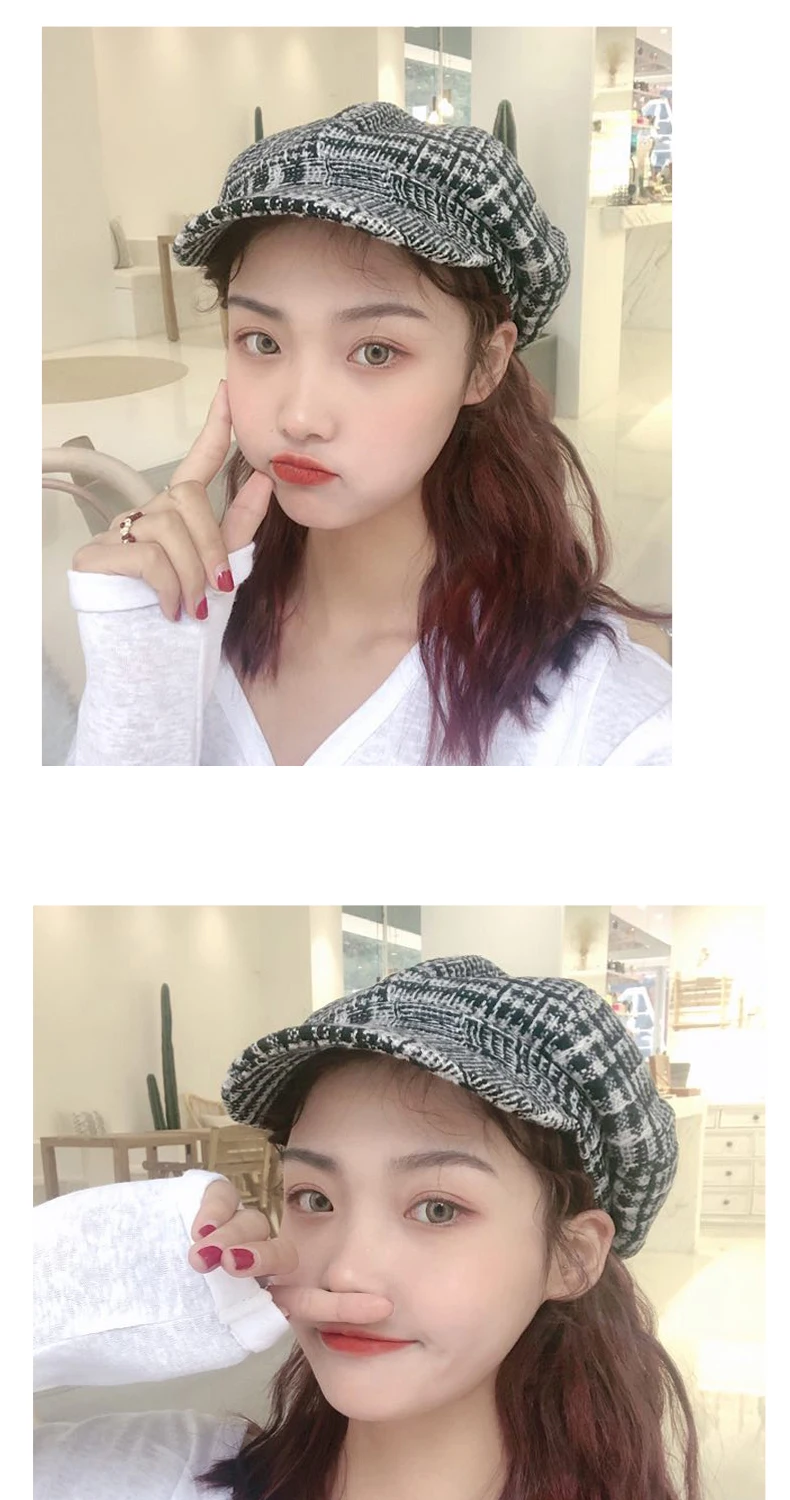 Net Red Beret Female Summer Thin British Retro Octagonal Cap Air-permeable Japanese Painter Newsboy Cap