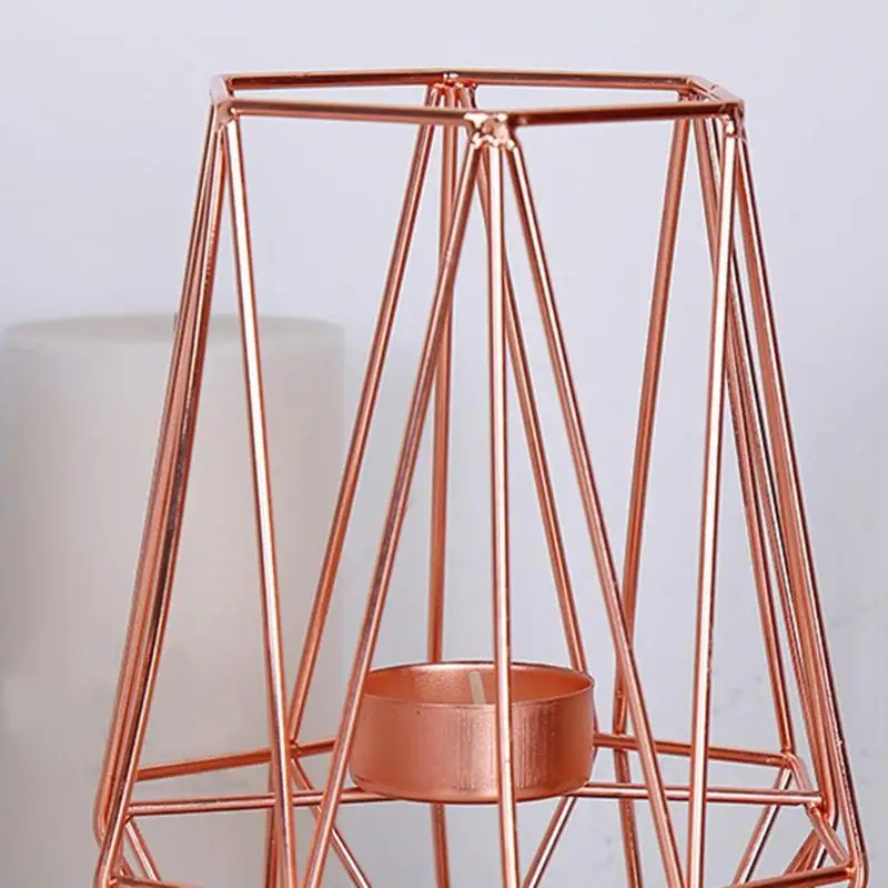 Ins Nordic Romantic Dinner Candle Holders Geometric Candlestick Iron Candle Holder for Wedding Party Home Decor Accessories New