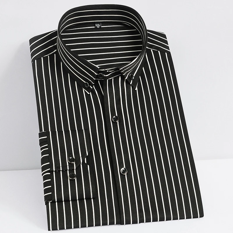 Men's Long Sleeve Striped Dress Shirt 