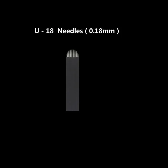 18U - 0.18mm 100 шт. иглы для татуажа Agulhas Tebori 12 штифтов микроблейдинг иглы 12 гибких лезвий для перманентного макияжа ручка для татуажа ручная бровь - Габаритные размеры: 18U - 0.18mm