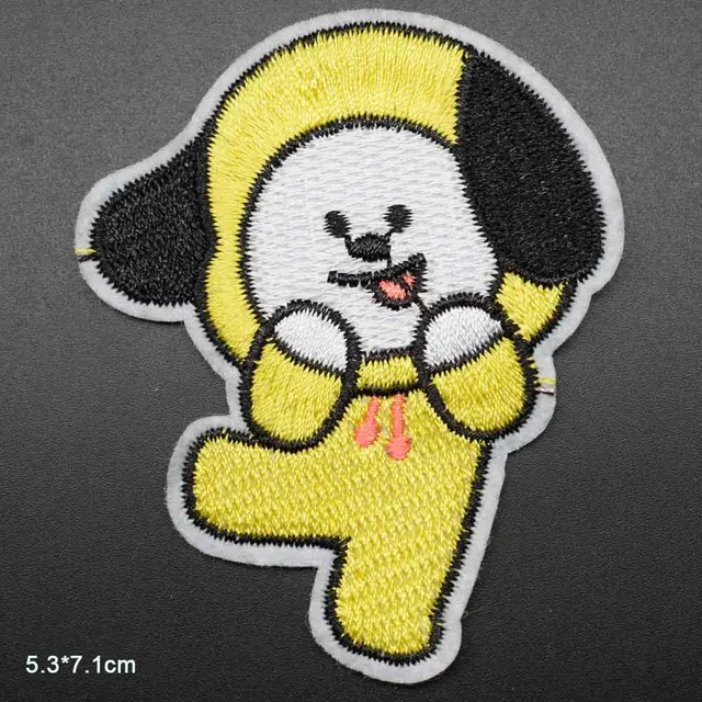 Yellow Pink Pugilist Dog Frog Iron On Embroidered Clothes Patches For Girl Woman Clothing Stickers Garment Wholesale 1