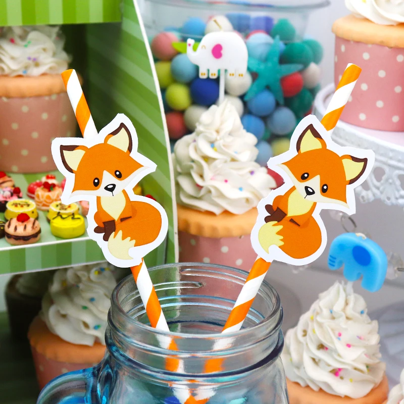 Fox Birthday Decorations Balloon Cupcake Toppers Woodland Animals Theme  Party Dress Up Supplies Fox Paper Lantern Kids Gifts - AliExpress