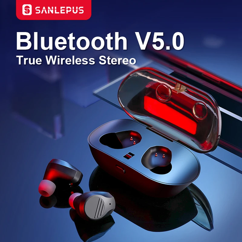 Беспроводные Bluetooth наушники SANLEPUS спортивные TWS 5 0 Hi Fi стерео гарнитура с