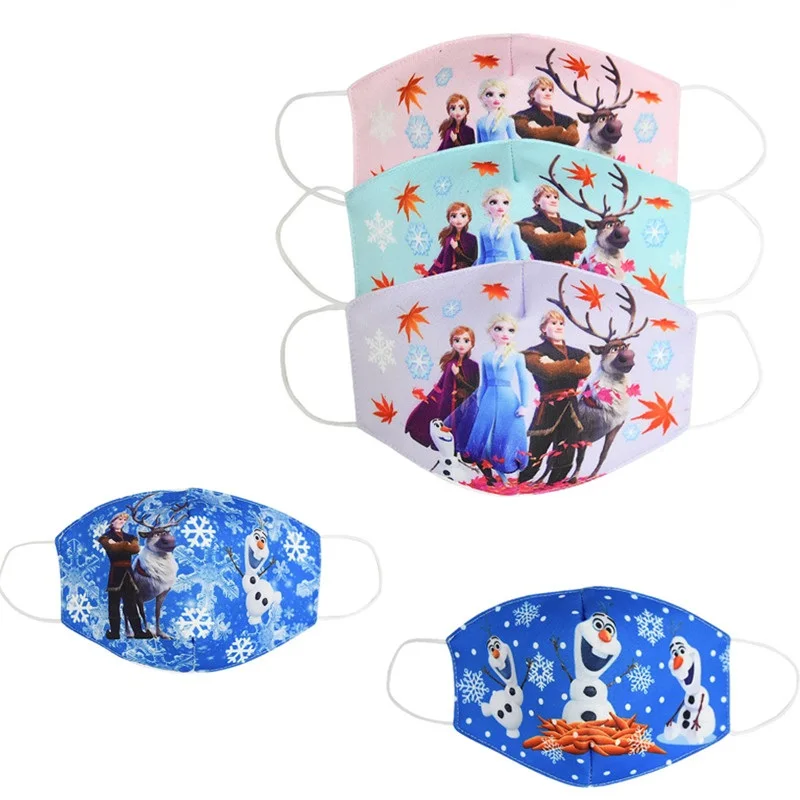 

elsa adult kids Dust Mask Breathable Unisex cartoon printed Face Mask Reusable Anti Pollution Face Shield Wind Proof Mouth Cover