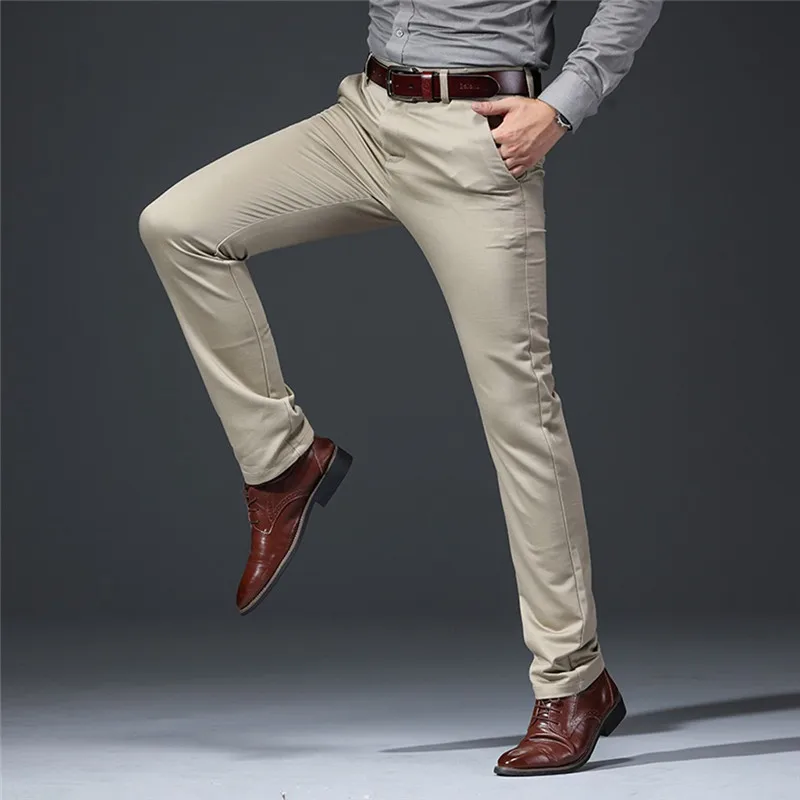 Мужские брюки, зимние, молодежные, для джентльменов, Осенние, модные, повседневные, мужские брюки, одноцветные, облегающие, деловые, прямые, JAYCOSIN