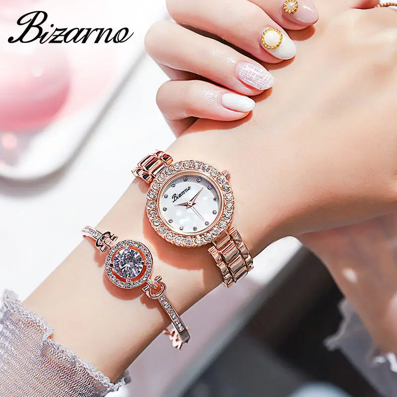 

Bizarno 2020 Drain Explosion Fashion Watch Female Two-piece Quartz Watch High-end Set Women's Watch